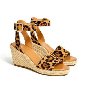 Leopard j crew wedges